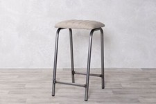 FAUX LEATHER BAR STOOL BREAKFAST BAR STOOLS 7 COLOURS KITCHEN STOOLS GUNMETAL