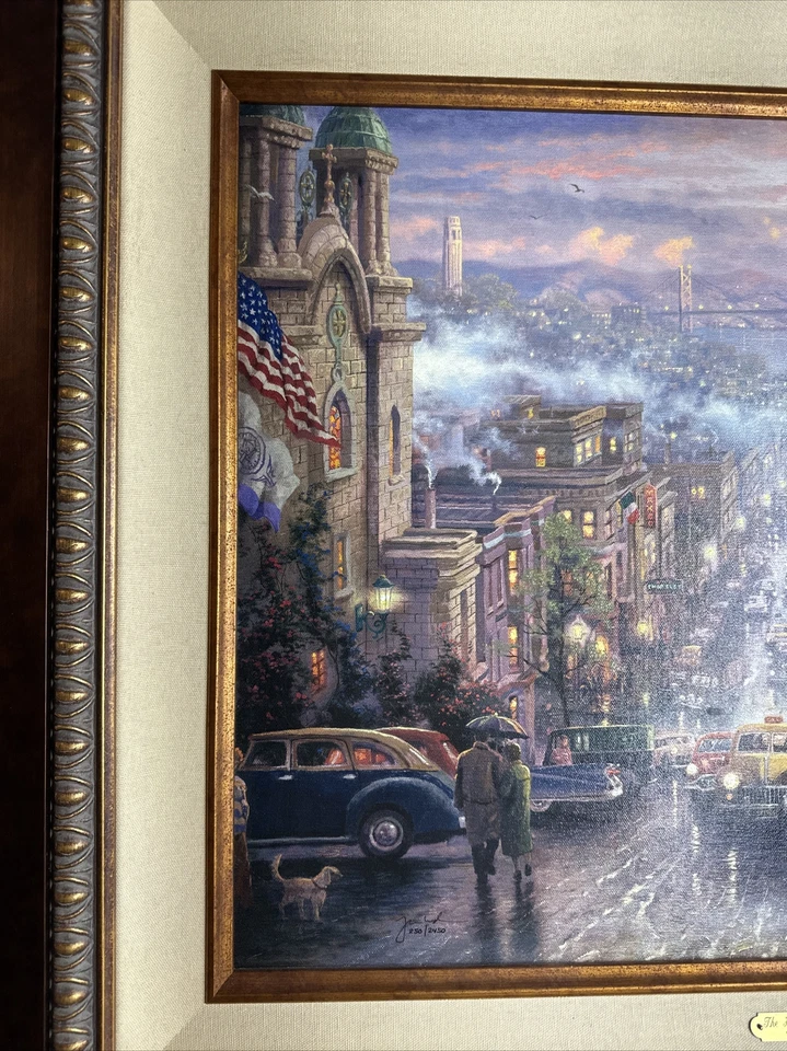 Thomas Kinkade "El corazón de San Francisco" 18”x24” 250/2450 S/N Ed. #45411 Foto 3 de 4
