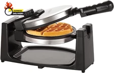 Classic Rotating Belgian Waffle Maker with Nonstick Plates, Removable Drip Tray,