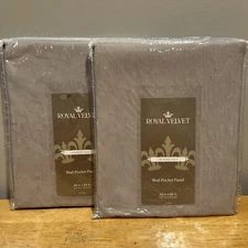 2 JCP Royal Velvet Crushed Voile Rod-Pocket Sheer Panels 50" x 84” Soft Platinum