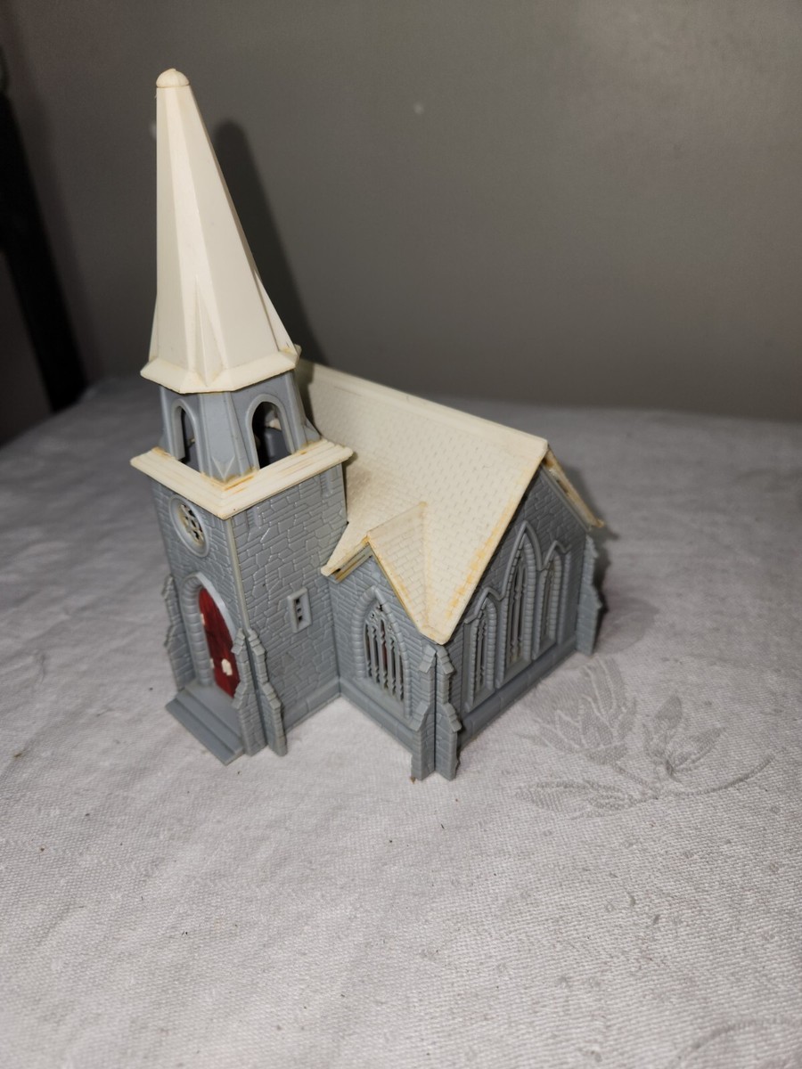 Vintage Plasticville Scale Church Built Model