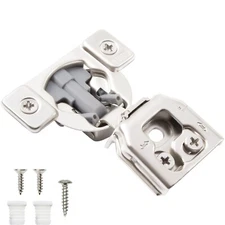 Compact Cabinet Hinge Soft Close 105 Degree Face Frame 1" inch Overlay 6 Way Adj