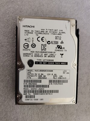 Hitachi HUC10660CSS600 600GB 10K SAS 2.5'' 6Gbs Hard Drive Server Fits Dell HP US