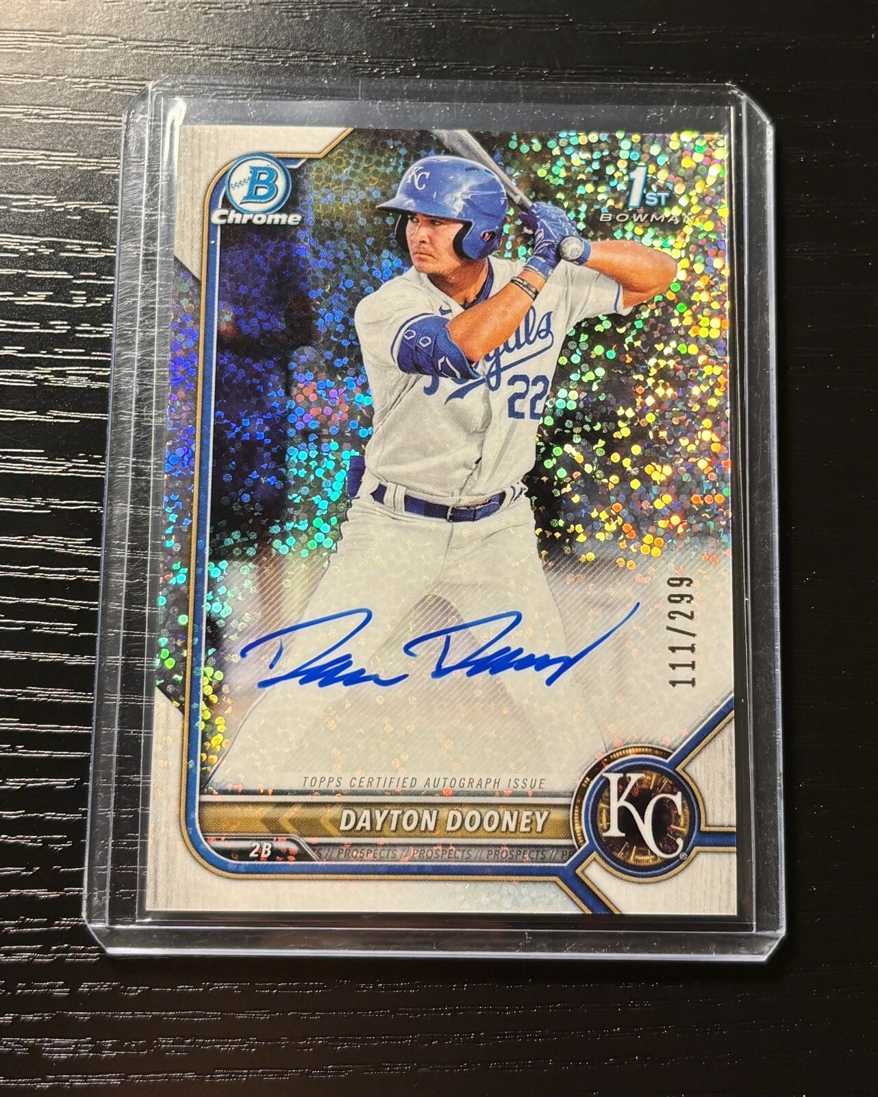 2022 Bowman Chrome Speckle Ref. Auto /299 Dayton Dooney #CPA-DDO 1st Royals RC