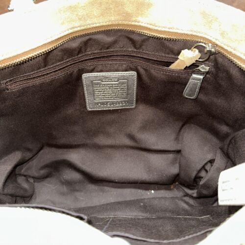 Coach Y2K Vintage Tan Suede Beaded Tote Bag Purse - Picture 3 of 6