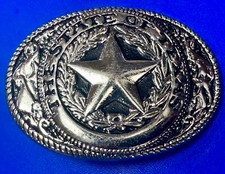 Texas Star  Flag - State Series Vintage Small Gold Tone Belt Buckle