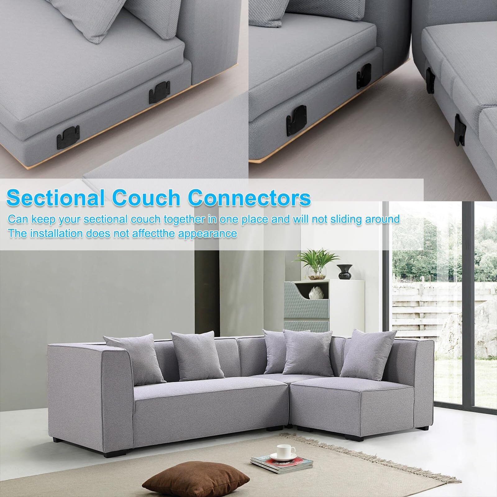 Sectional Couch Metal Connectors4 Pcs Universal Sofa Interlocking Furniture C...