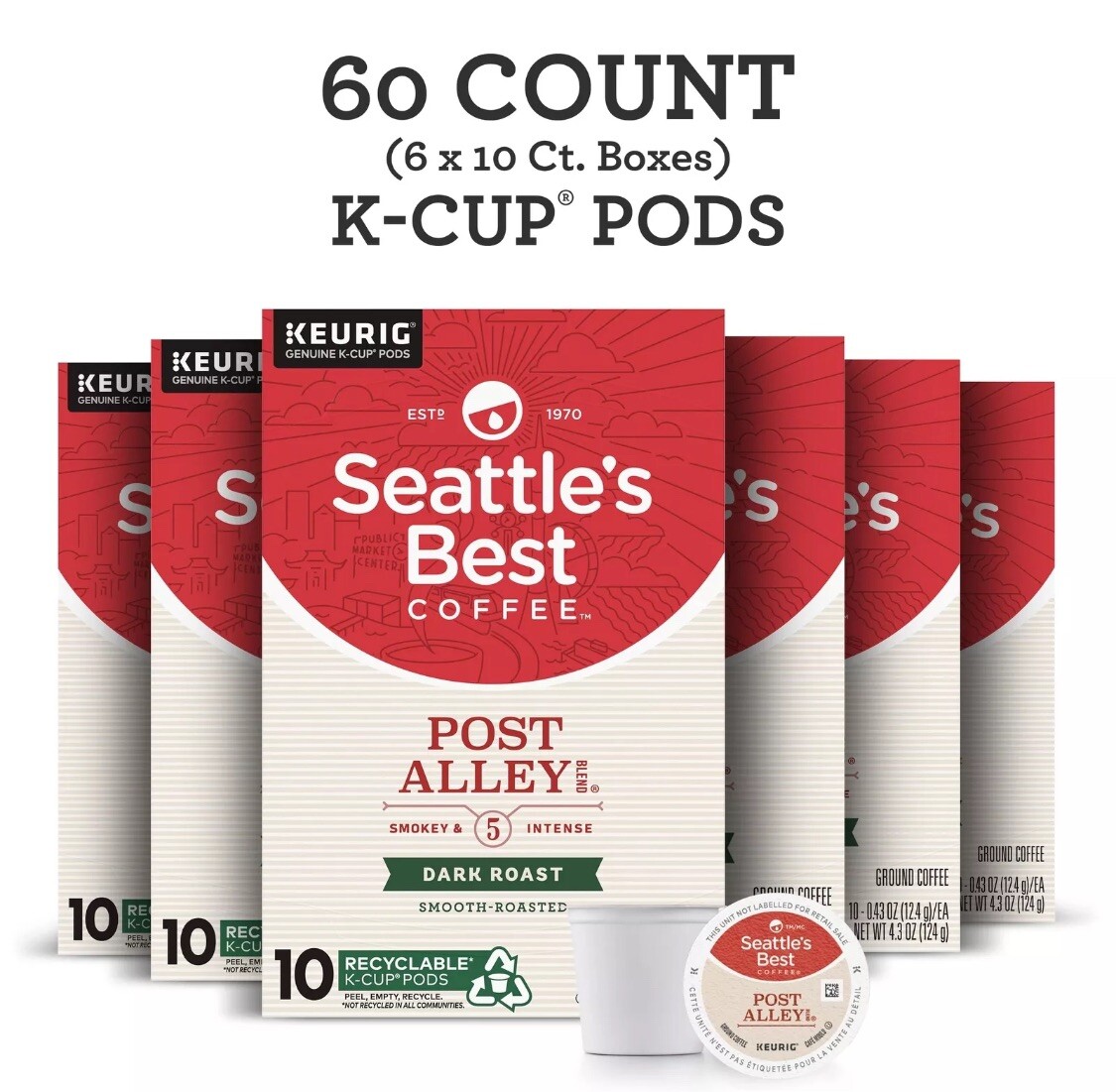 Pack 2025 Seattle's Best Coffee Post Alley Dark Roast Single K