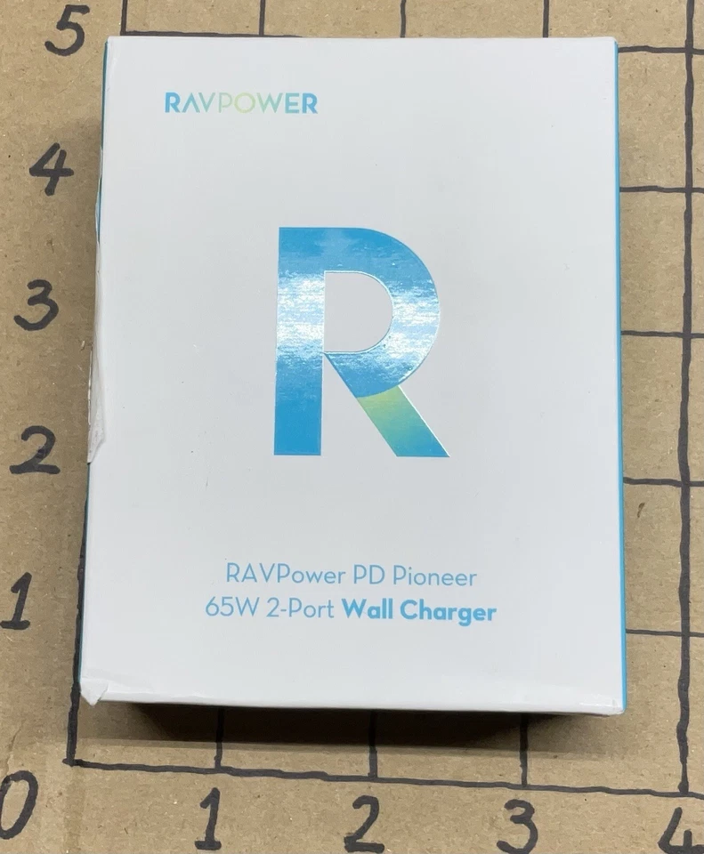 Cargador rápido USB C RAVPower PD3.0 65W GaN Tech 2 puertos - negro Foto 2 de 3