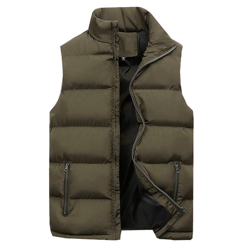 Men Fashion Zip Up Warmer Gilet Waistcoat Winter Warm Puffer Quilted Vest Jacket - Picture 14 of 15