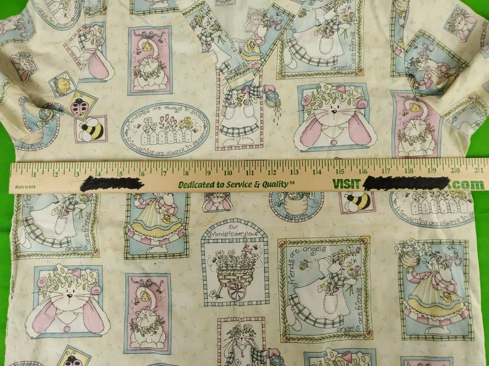 Cherokee Blanco Amistad Ángeles Estampado Unisex Hombre Mujer Blusa Médica Talla S Foto 4 de 4