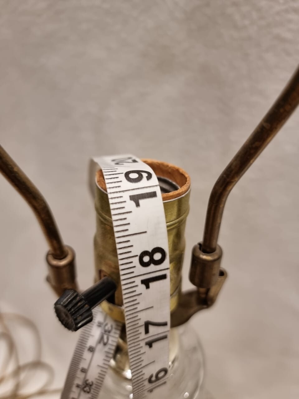 Vintage Crystal Table Lamp with Brass Base and Trim 27" eBay