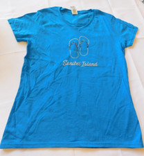 Gildan Heavy Weight Women's Ladies Short Sleeve T Shirt Top Size M Blue NWOT