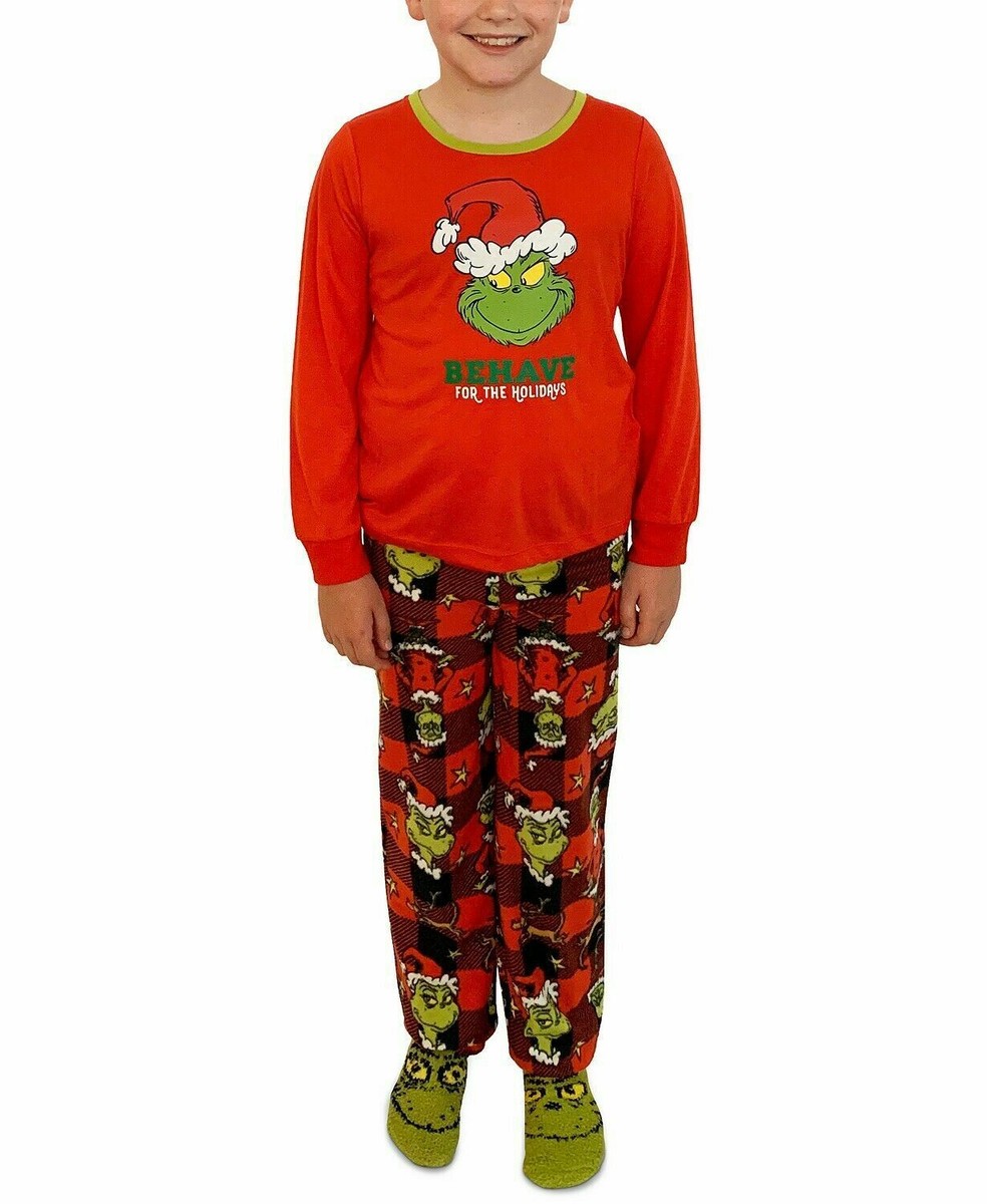 The Grinch Matching Boys Grinch 3pc Family Pajama Set Size 4-5