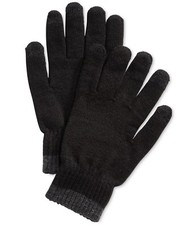  67 Alfani Men'S Black Touch Screen Stretch Fit Knit Warm Winter Gloves One Size
