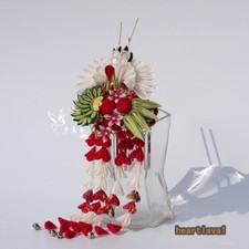 Handwork Japanese Style Crane Plum Bamboo Tassel Hairpin Hair Stick for Kimono