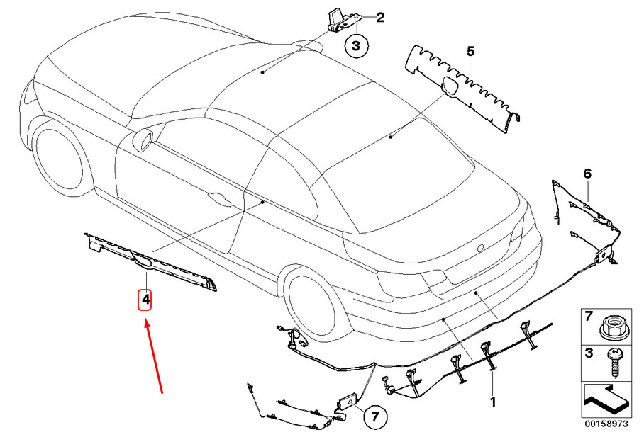 NEW BMW 3 CONVERTIBLE E93 LEFT AM/FM ANTENNA 65206968651 6968651  