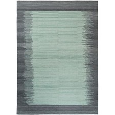 10' x 14'1" Hand Woven Light Green Flat Weave Kilim Reversible Wool Rug R60021