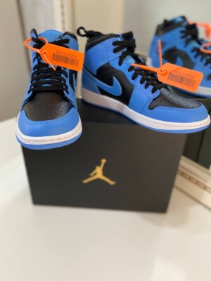 Air Jordan 1 Mid VJ Blue Black White Casual Sport Sneakers DQ8426