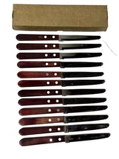 12 Pack Tramontina Kitchen Knives High Carbon Stainless Blade Wood Handle Steak