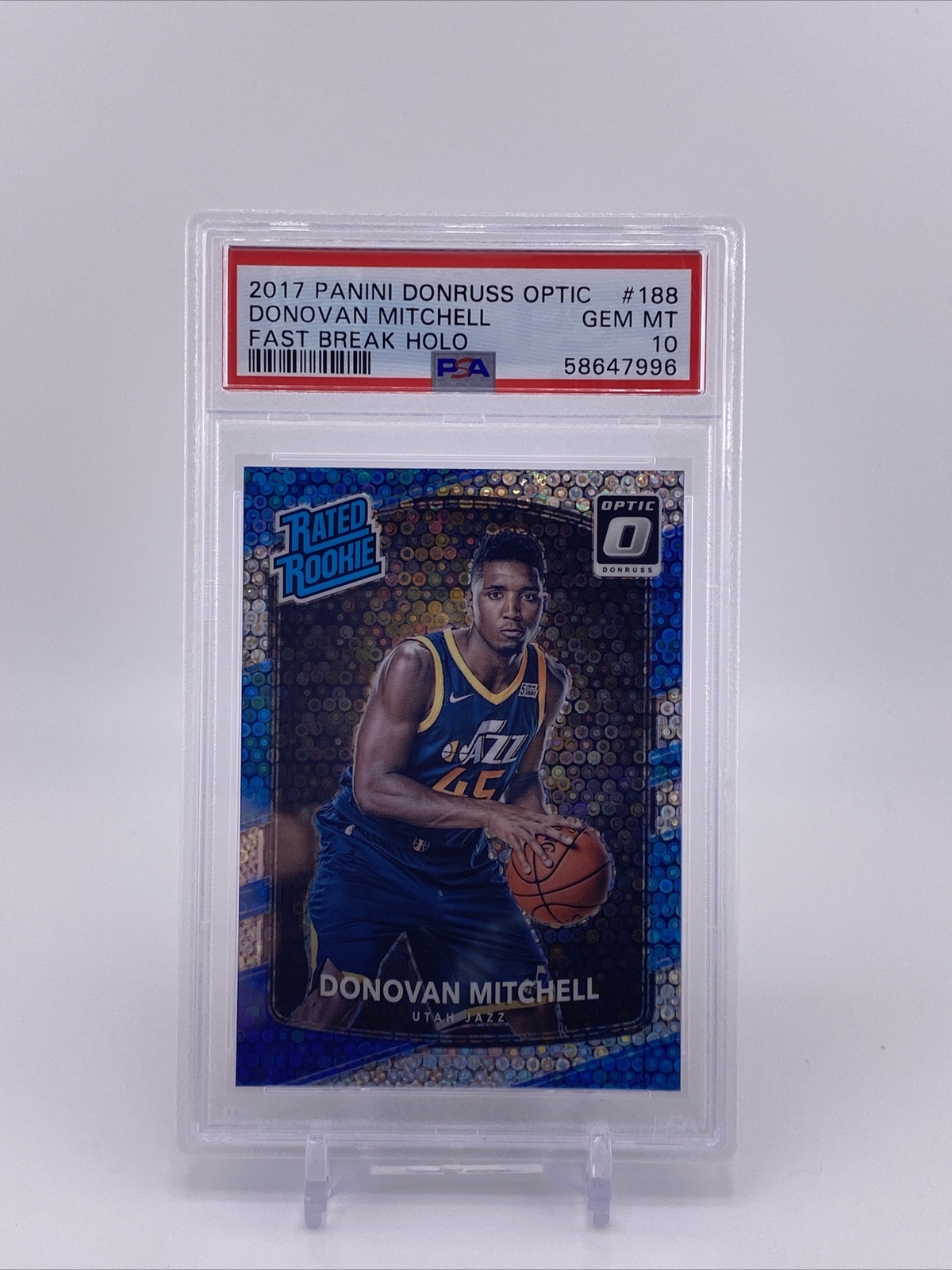 2017-18 Panini Donruss Optic Donovan Mitchell  Fast Break RC Rookie PSA 10 #188