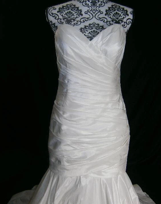 Watters Brides Eggshell Wedding Gown Dress Size 12 Mermaid Silk Blend NWT $1,699 - Image 3 of 4