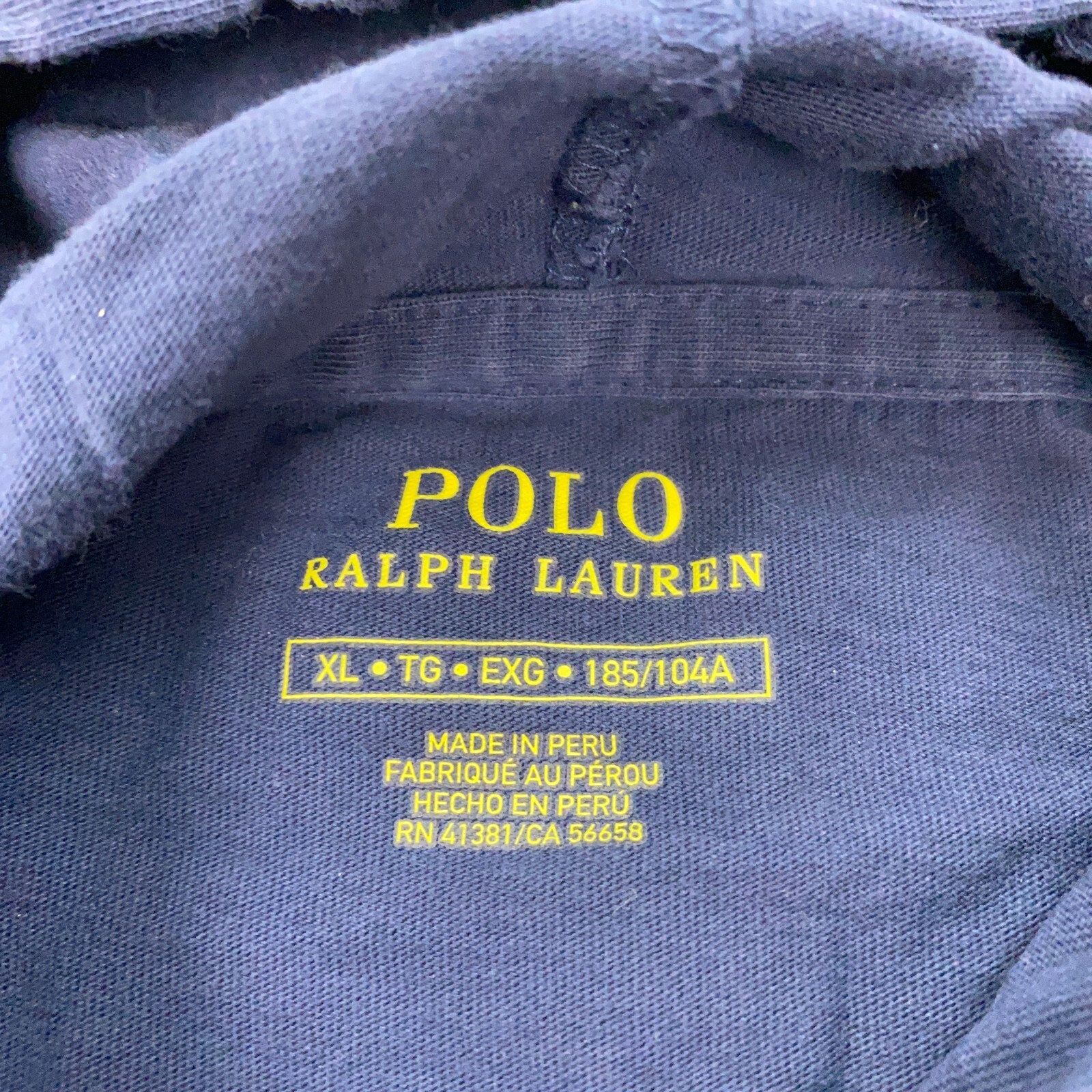 Polo Ralph Lauren camicia uomo XL con cappuccio blu pony preppy