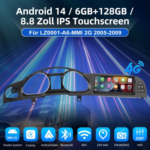 Für Audi A6 C6 4F MMI 2G 2004-2011 Carplay Android Multimedia Autoradio GPS 128G - Bild 4 von 18
