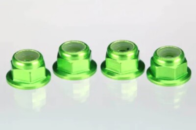 Traxxas 1747G Nuts 4mm Flanged Nylon Locking Green E-Revo Slash Summt Jato