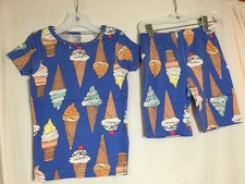 New Carter's Girls Ice Cream Pajama Set Snug fit Short Sleeve Shorts many size