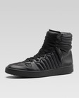 100% AUTHENTIC NEW MEN GUCCI NEW HUDSON HIGHTOP BLACK SNEAKERS UK 8/US 9 — photo 1