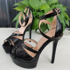Women Sandals Open Toe Summer Platform Cross Strap High Heels Prom Cosplay Party