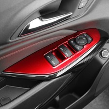 Interruptor de elevación de ventana rojo brillante para Chevrolet Trax 2024-26 botón panel cubierta moldura