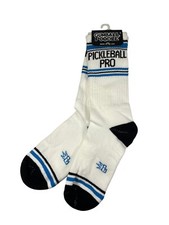 PICKLEBALL PRO x USA-MADE White/Blue GUMBALL POODLE SOCKS Athletic Crew Gym NEW!