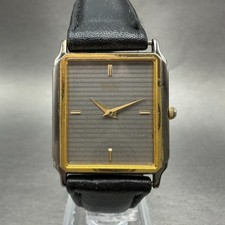 Seiko Tank Watch Men 26mm Gray Dial Two Tone Rectangle 9020-5399 PARTS