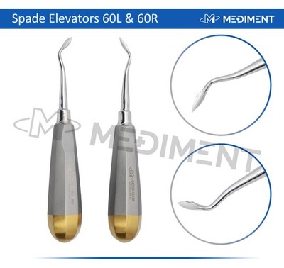 GERMAN DENTAL TOOTH SURGERY SPADE CONCAVE ROOT TIP Elevators 60L & 60R