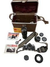 Asahi Pentax ME 35mm Film Camera Kit w/ Lenses, Case  Accessories   READ