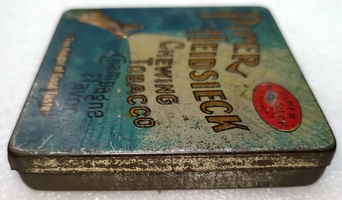 piper heidsieck chewing tobacco tin Vintage Piper Heidsieck Champagne Flavor Chewing Tobacco Tin - Rare  Collectible