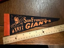 1960s Vintage San Francisco Giants MLB Mini Felt Pennant Rare Black/Orange Logo