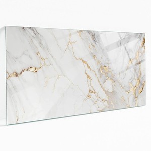 Plateau de Table en Verre Élégant et Durable Marbre Élégant Avec Veines 120x60