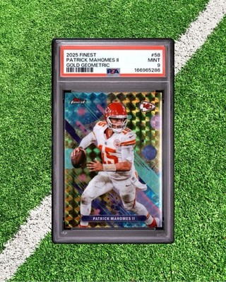 2025 Topps Finest Patrick Mahomes II #58 Common Gold Geometric #/50 PSA 9 POP 1