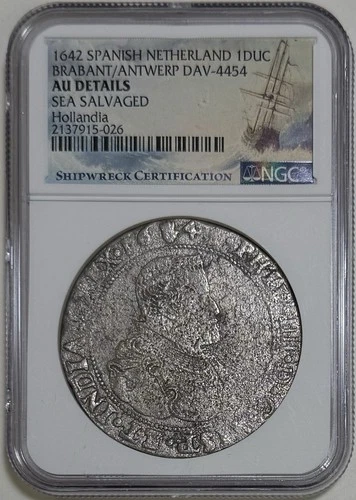 NGC Hollandia Shipwreck 1642 Spanish Netherlands Ducaton AU Details Sea Salvaged