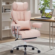 Big and Tall Office Chair 400LBS - Pink Heavy Duty Executive Office Chair wit...