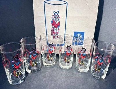 Vintage Babbitt's Hopi Kachina Puppe MCM Cocktail Gläser Libbey Flagstaff Arizona