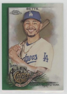2022 Topps Allen & Ginter Chrome Green Refractor 14/99 Mookie Betts #49 09dw