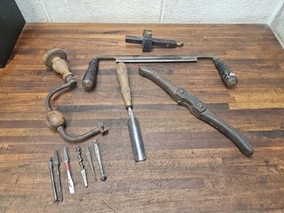 K172 Antique woodworking tools Drawknife Etc