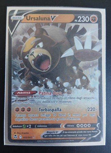 Pokemon Sword & Shield Silver Tempest 102/195 Ursaluna V Ultra Rare Foil (IT)