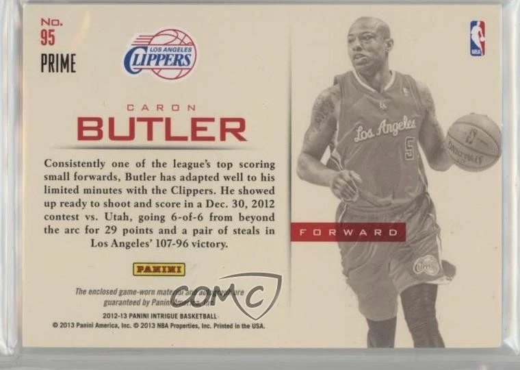 2012-13 Panini Intrigue Auto Jerseys Prime /10 Caron Butler #95 Auto - Image 2 of 2