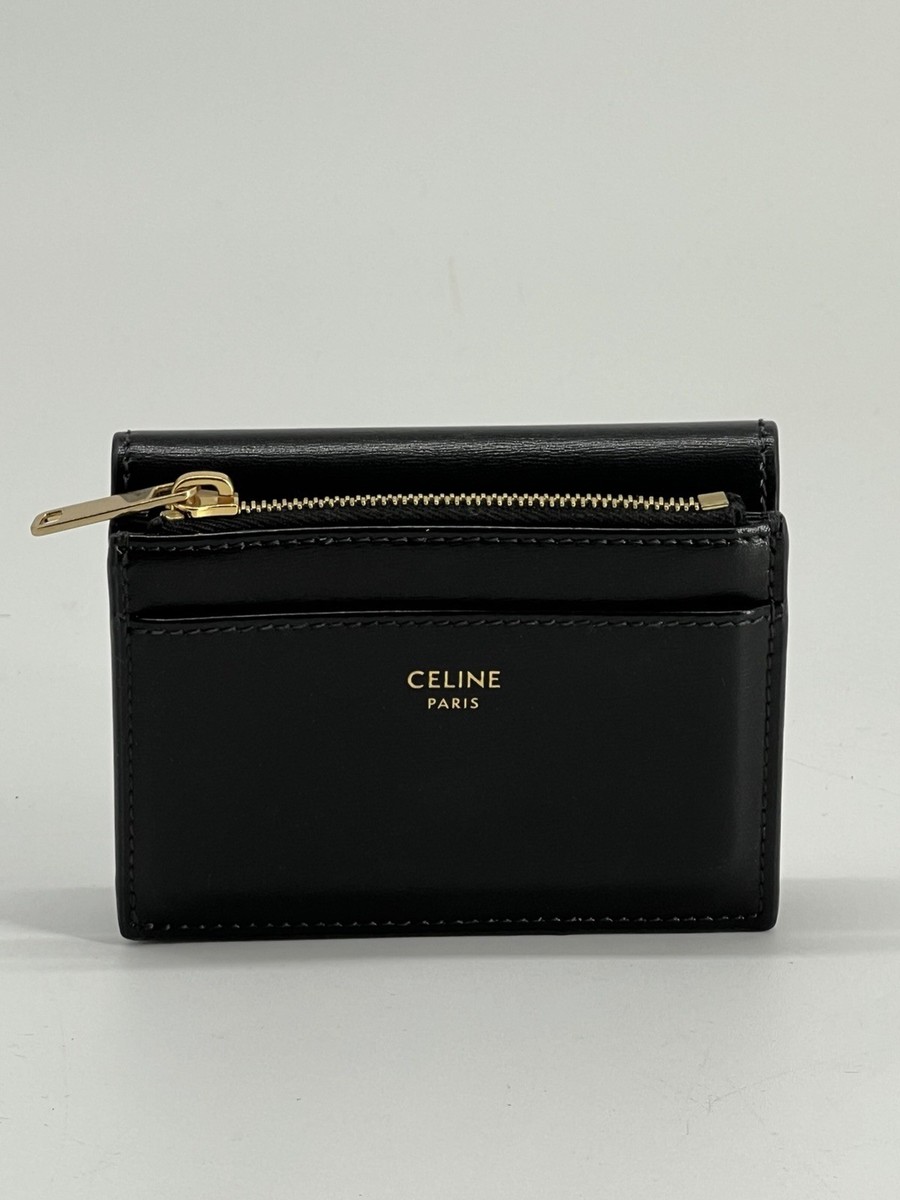 Celine Wallet With Coin Triomphe In Black Calfskin | eBay