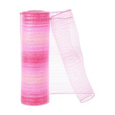 1pcs Deco-Mesh, 10 Inch x 10 Yard Deco-Mesh Ribbon Roll Foil, Gradient Pink